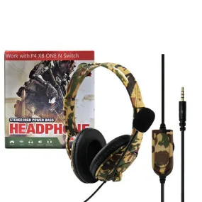 Gaming Headset for PS4, XBOX ONE and SWITCH - Camouflage Yellow