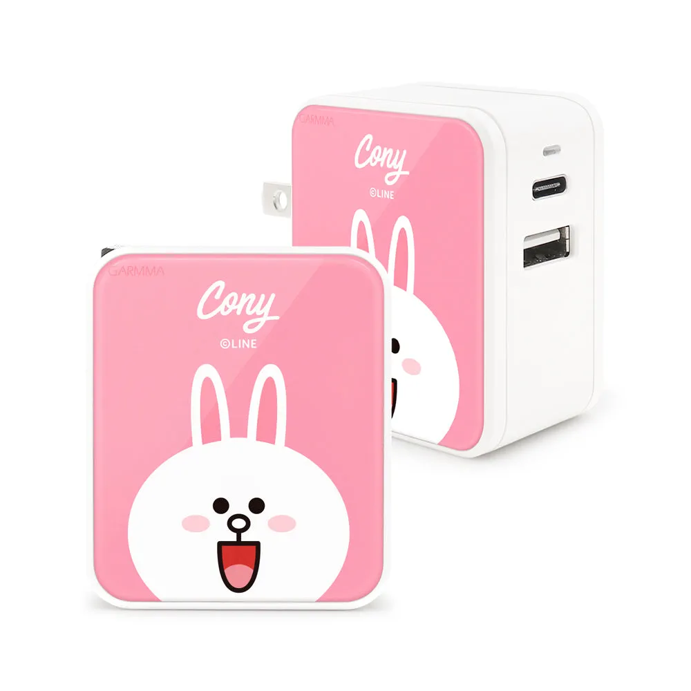 GARMMA Line Friends Type-C USB 3.4A Quick Charge Foldable Travel Charger