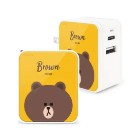 GARMMA Line Friends Type-C USB 3.4A Quick Charge Foldable Travel Charger