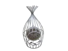 GeekGoodies Bird Cage Metal Living Room Bedroom Decoration Table Clock