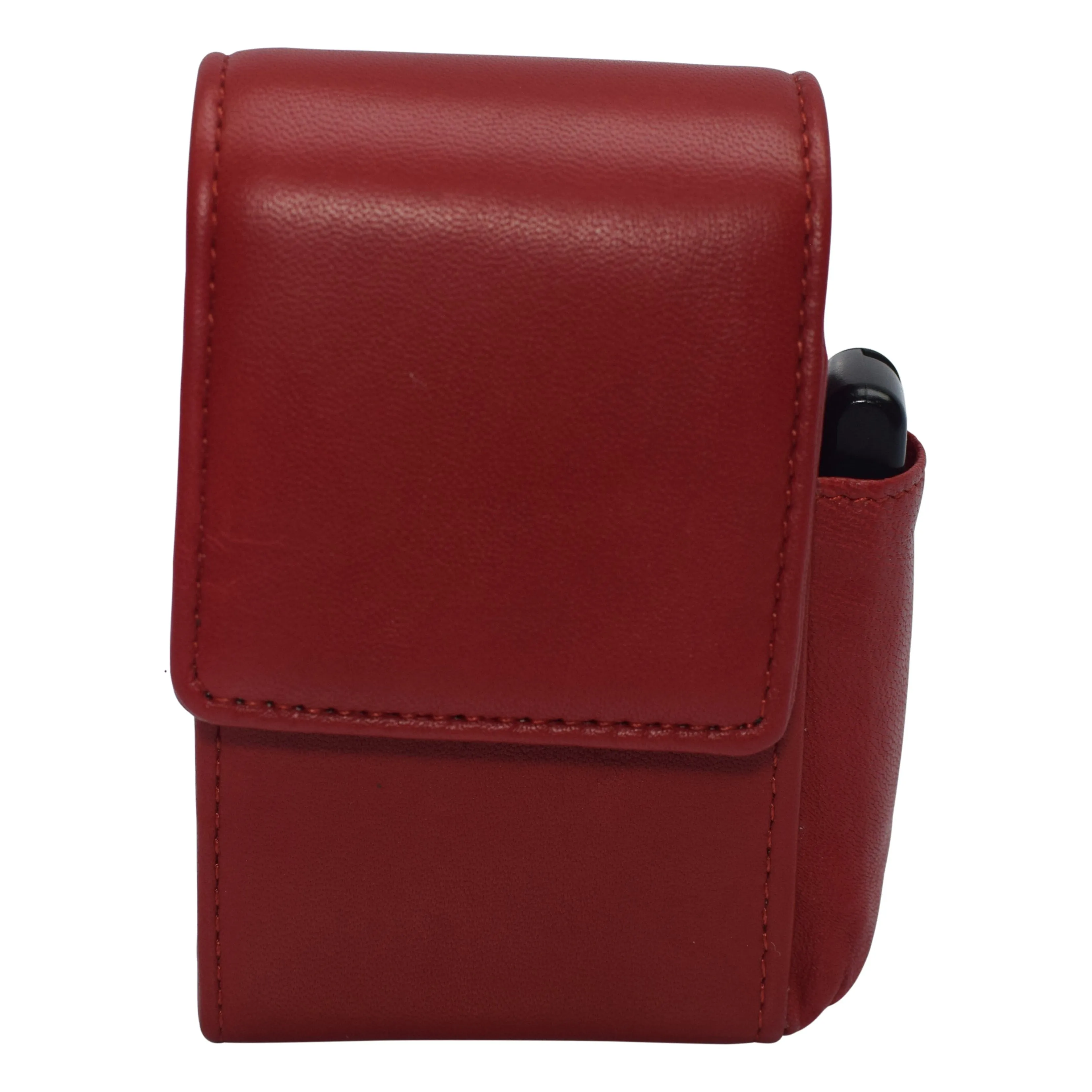 Genuine leather cigarette box anti-scratch protective storage case with lighter holder