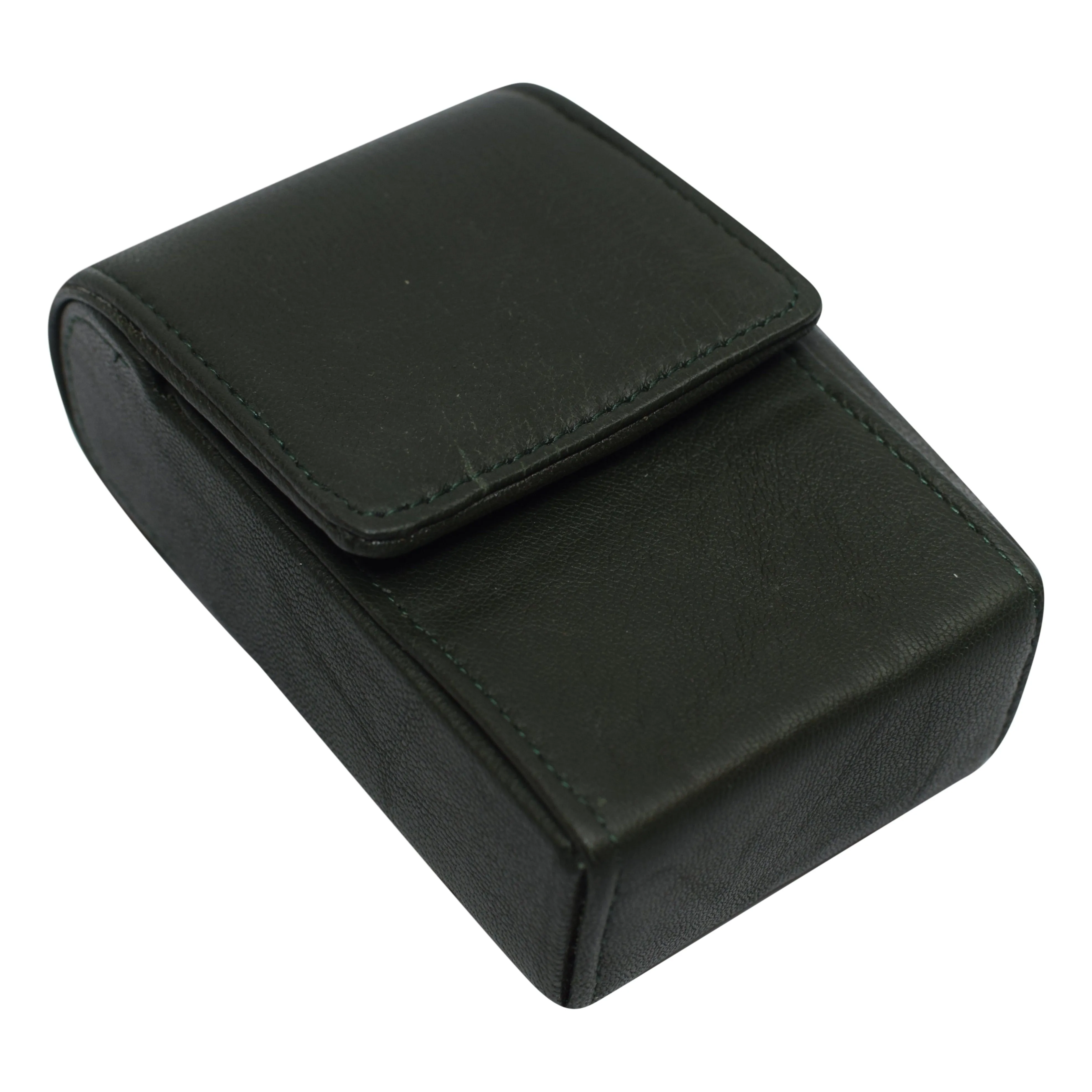 Genuine leather cigarette box anti-scratch protective storage case with lighter holder