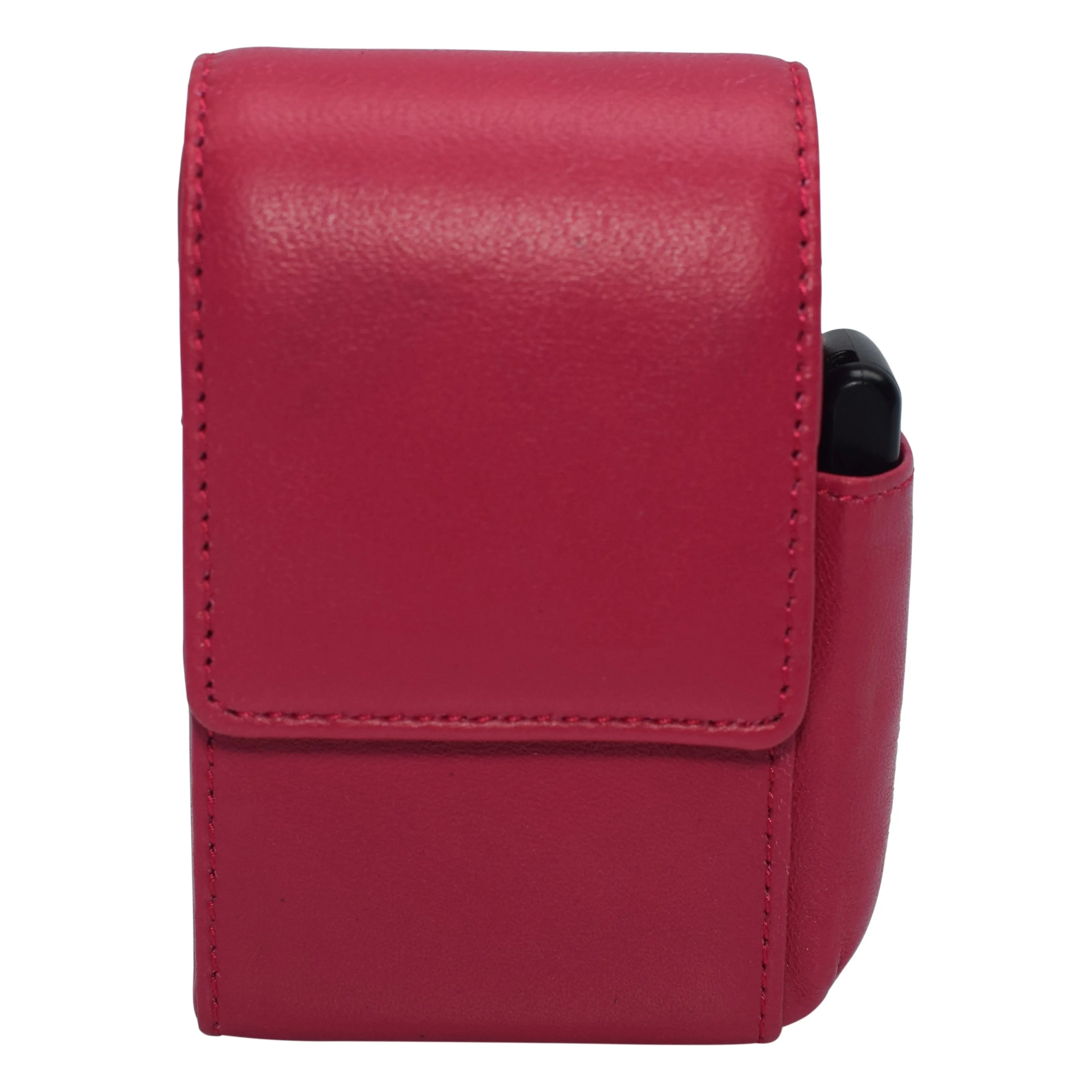 Genuine leather cigarette box anti-scratch protective storage case with lighter holder