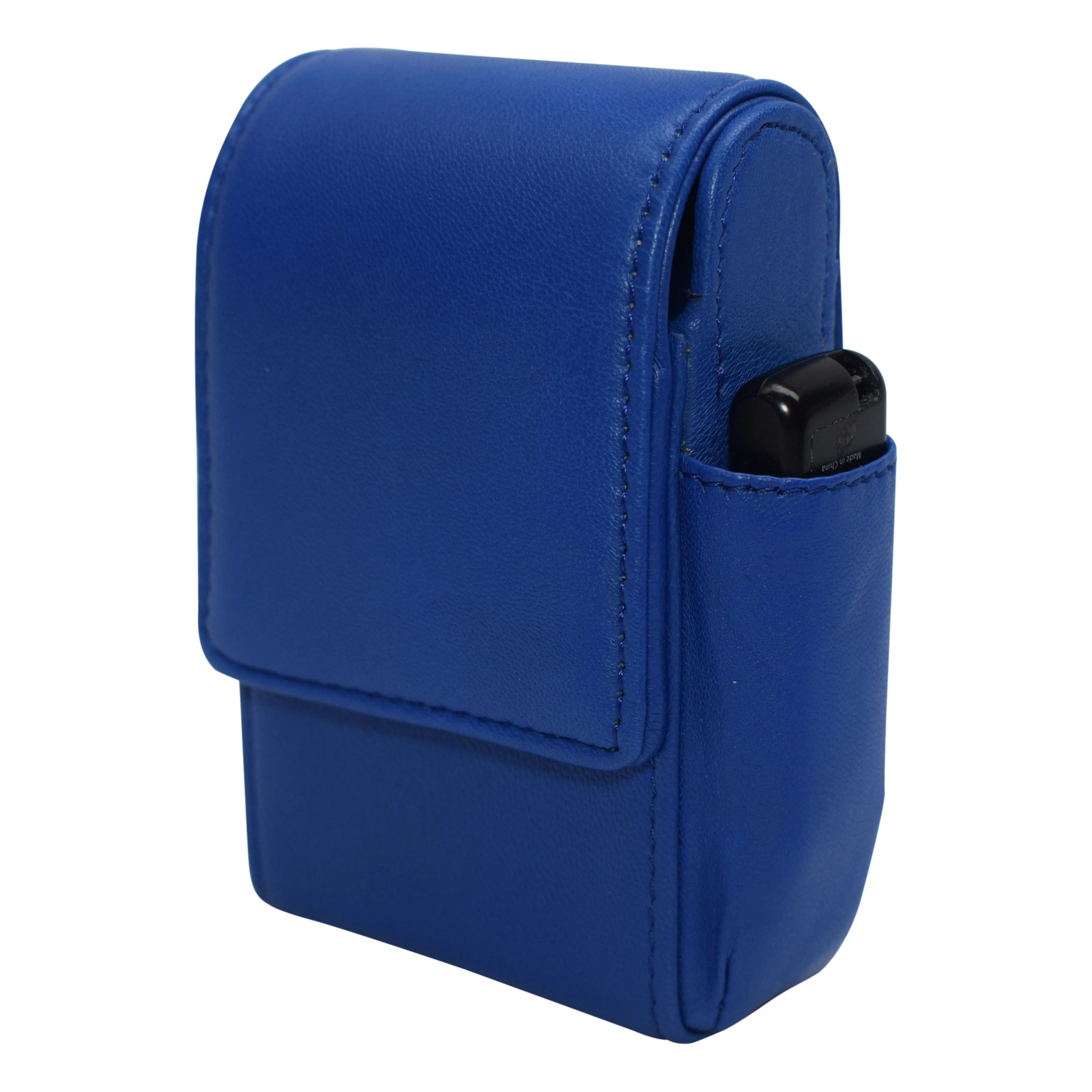 Genuine leather cigarette box anti-scratch protective storage case with lighter holder