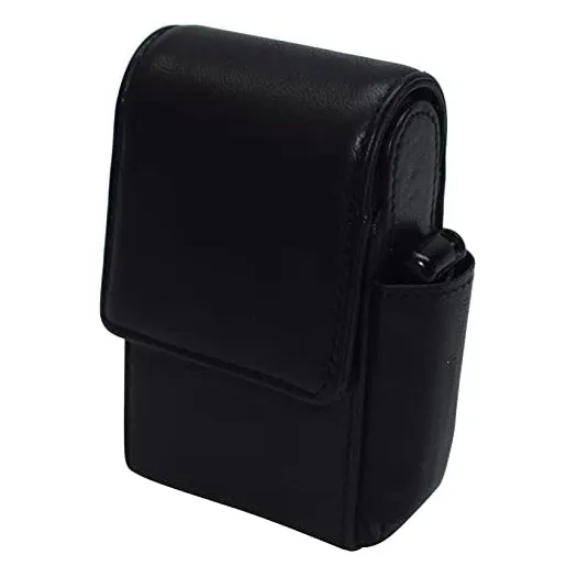 Genuine leather cigarette box anti-scratch protective storage case with lighter holder