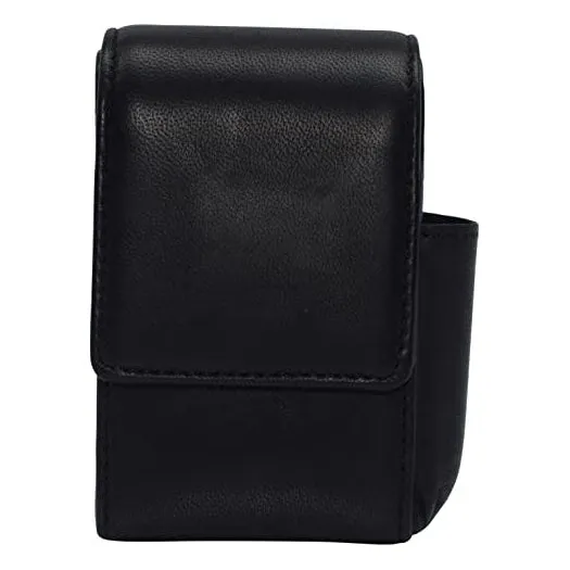 Genuine leather cigarette box anti-scratch protective storage case with lighter holder