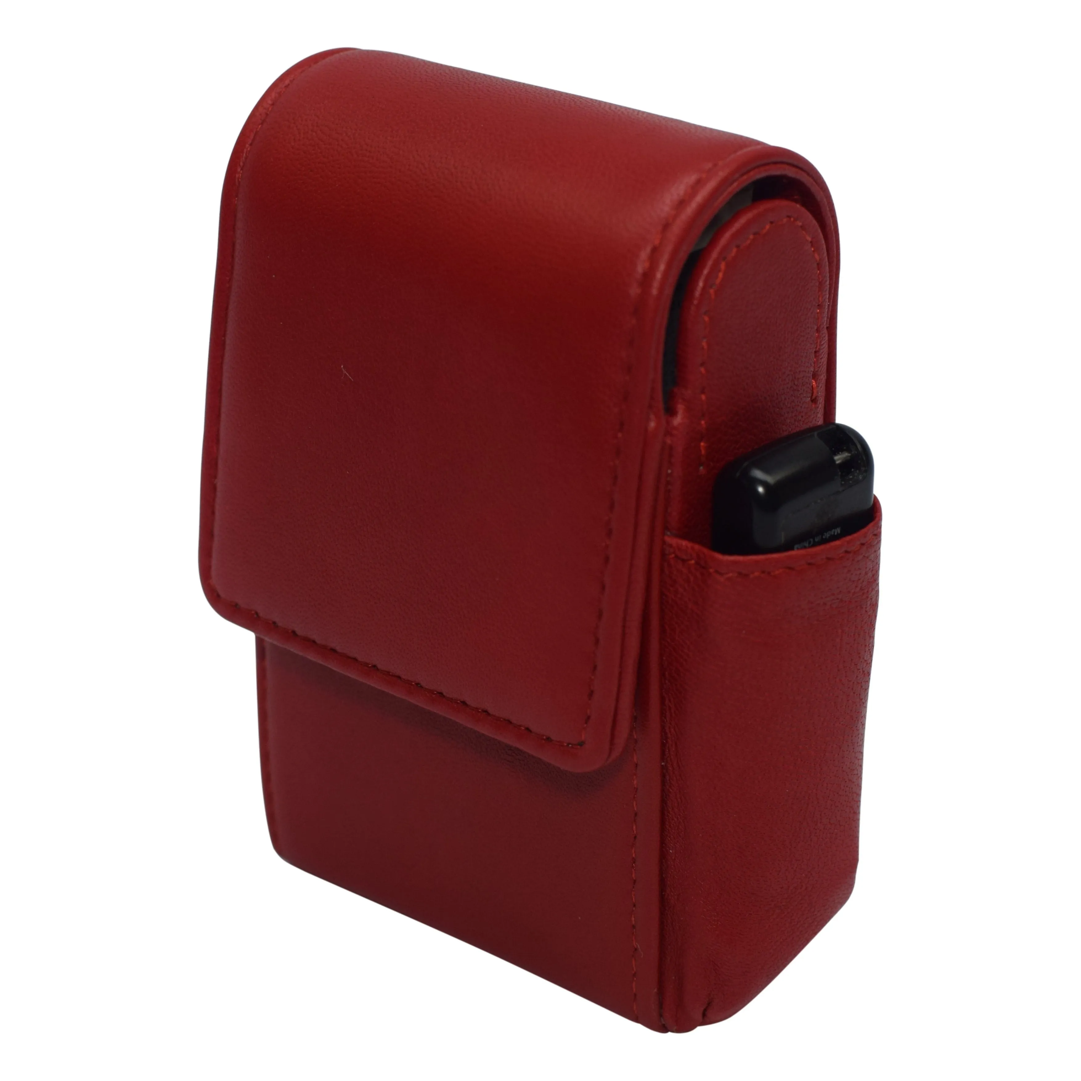 Genuine leather cigarette box anti-scratch protective storage case with lighter holder