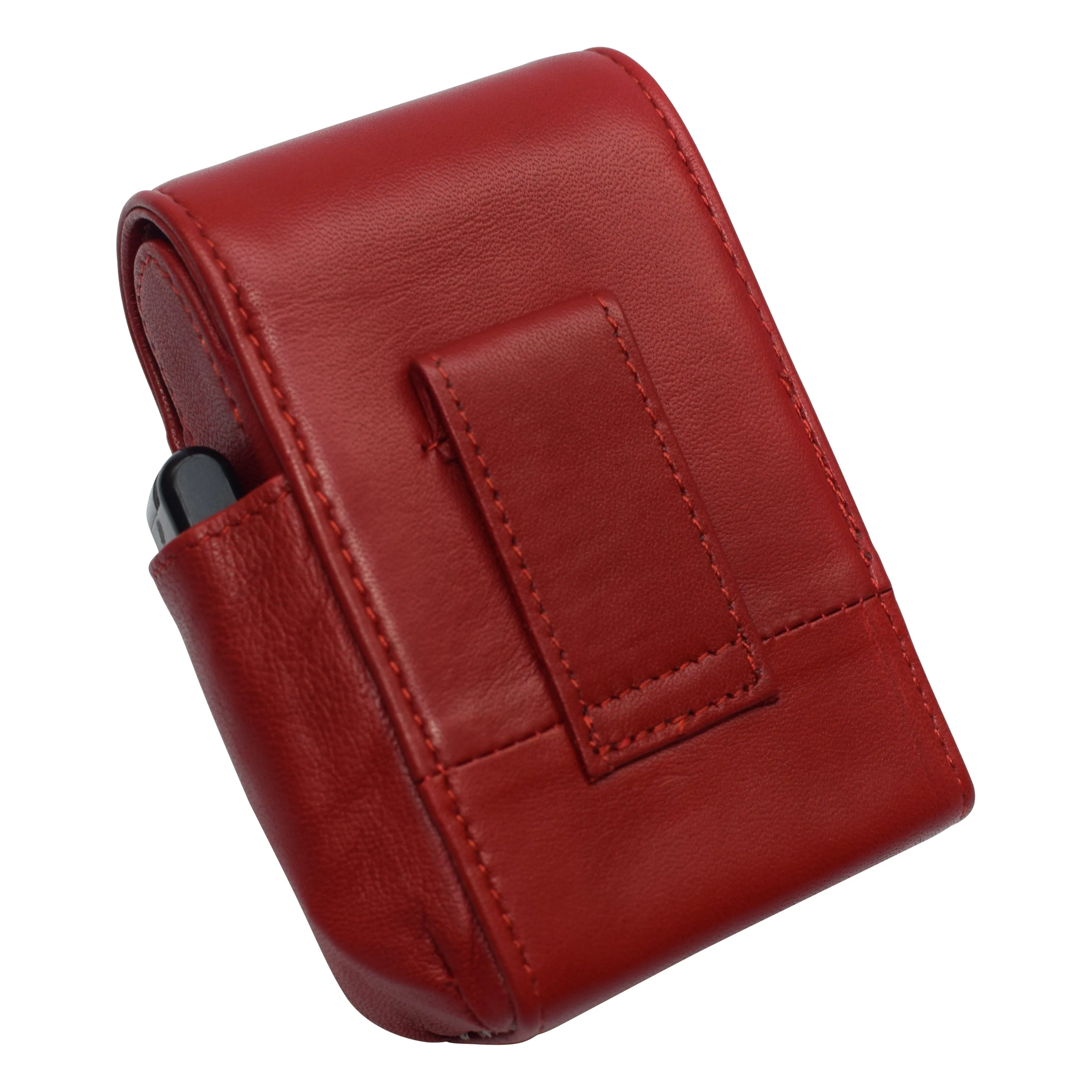 Genuine leather cigarette box anti-scratch protective storage case with lighter holder