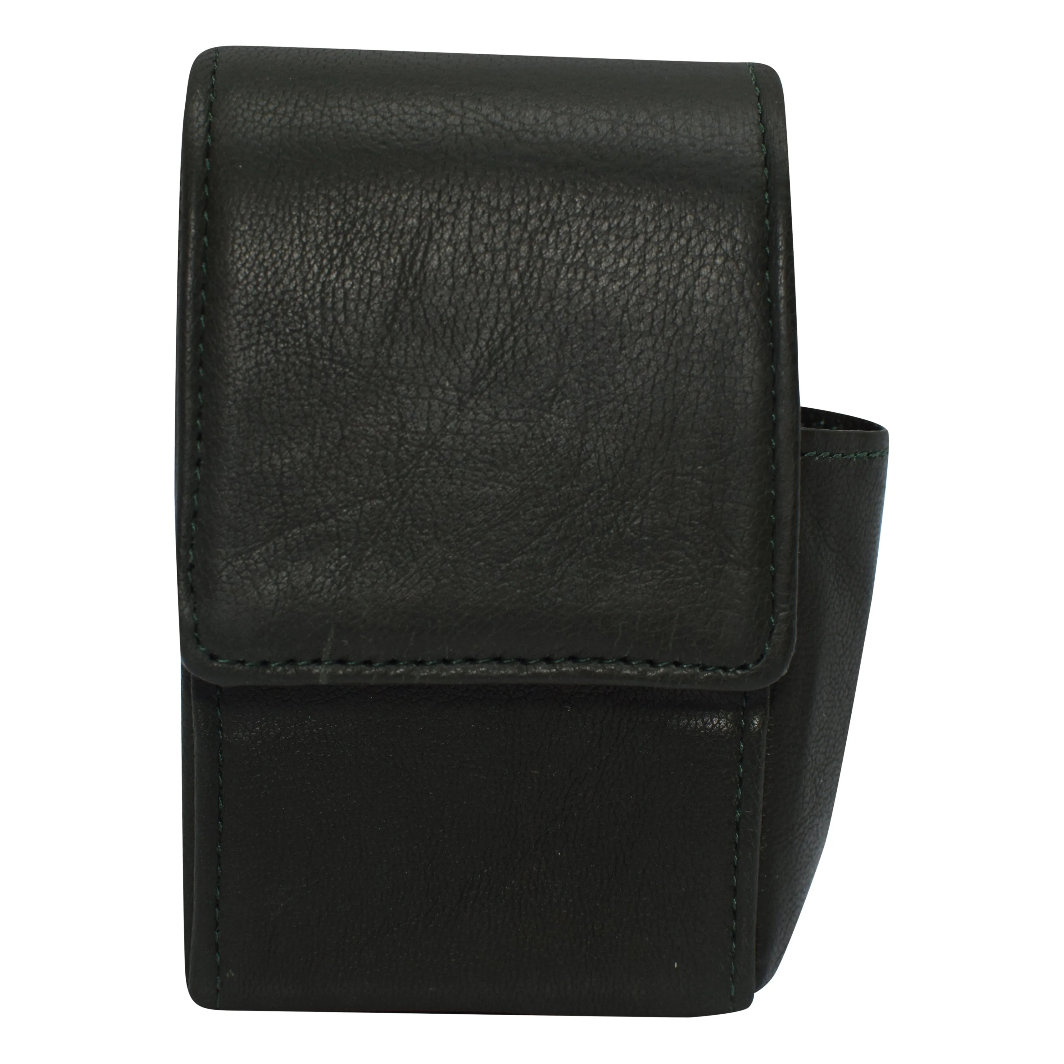 Genuine leather cigarette box anti-scratch protective storage case with lighter holder