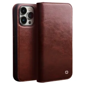 Genuine Leather Flip Phone Case Handmade Cover with Card Slots For iPhone