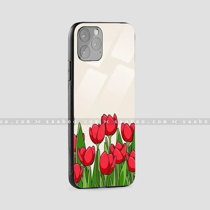 Glossy Protective Case With Red Rose