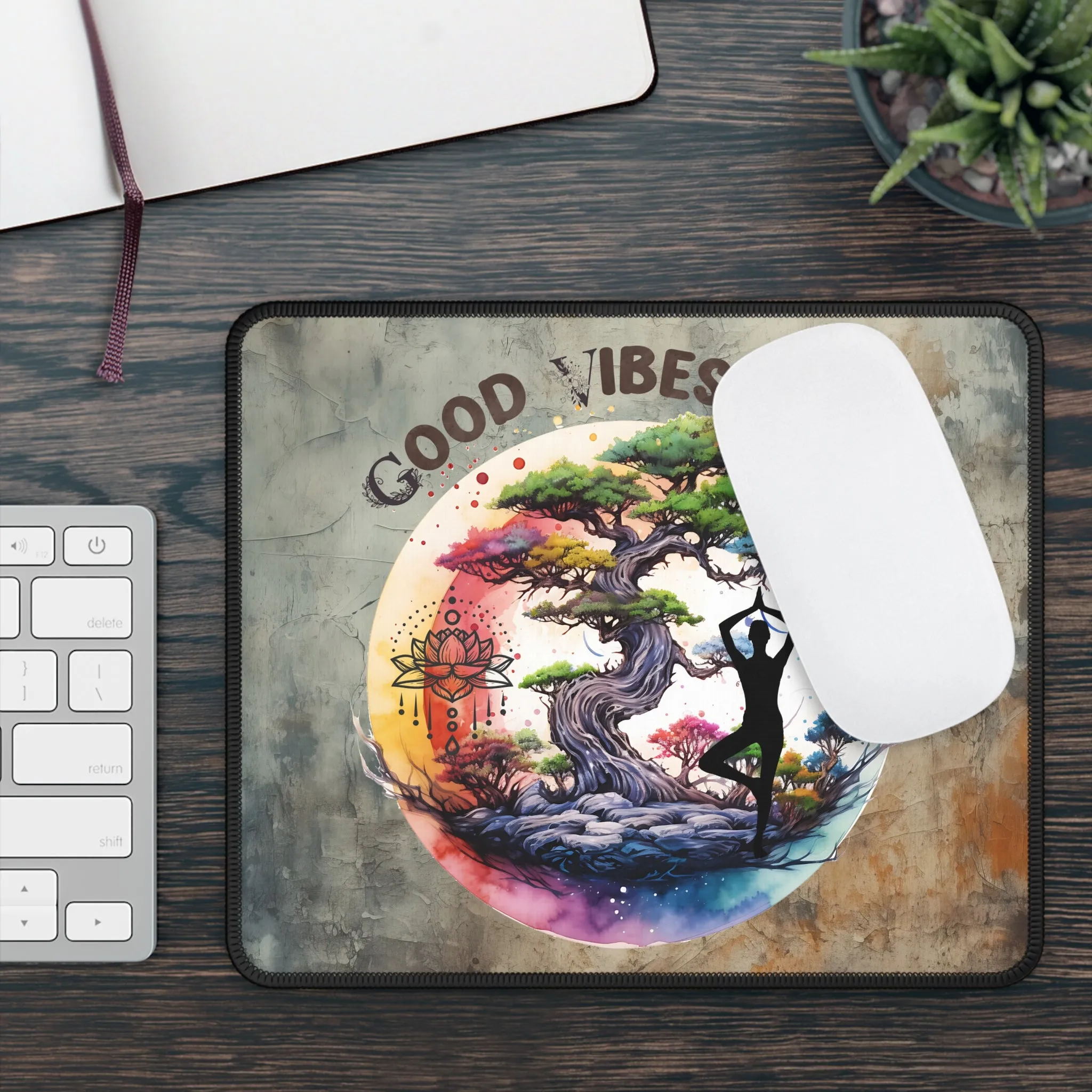 Good Vibes Only Yoga Mouse Pad,Unique Gift For Meditation And Yoga Lover, Cute Yoga Mouse Pad, Mindful Yoga Gift, Yoga lover Mouse Pad, Yoga Instructor Gift, Gift For Yoga lovers, Gift For Yogi.