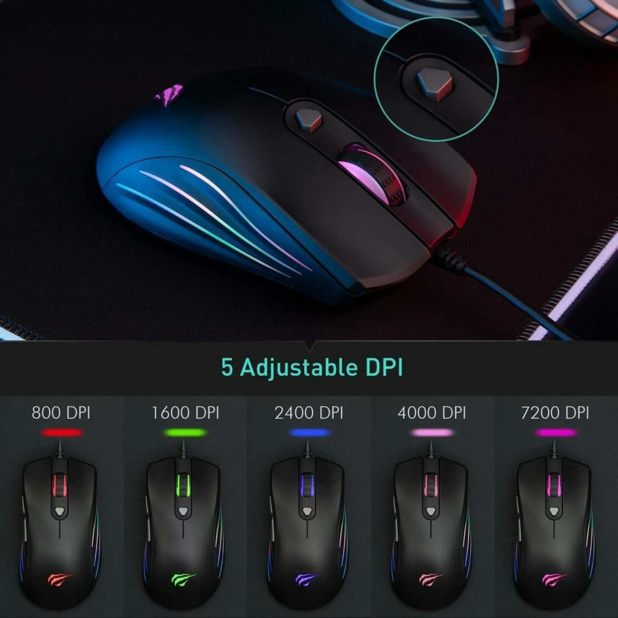 Havit MS1002 RGB Backlit Gaming Mouse