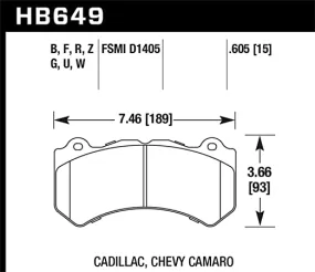 Hawk DTC-70 Brake Pad - Front (HB649U.605)