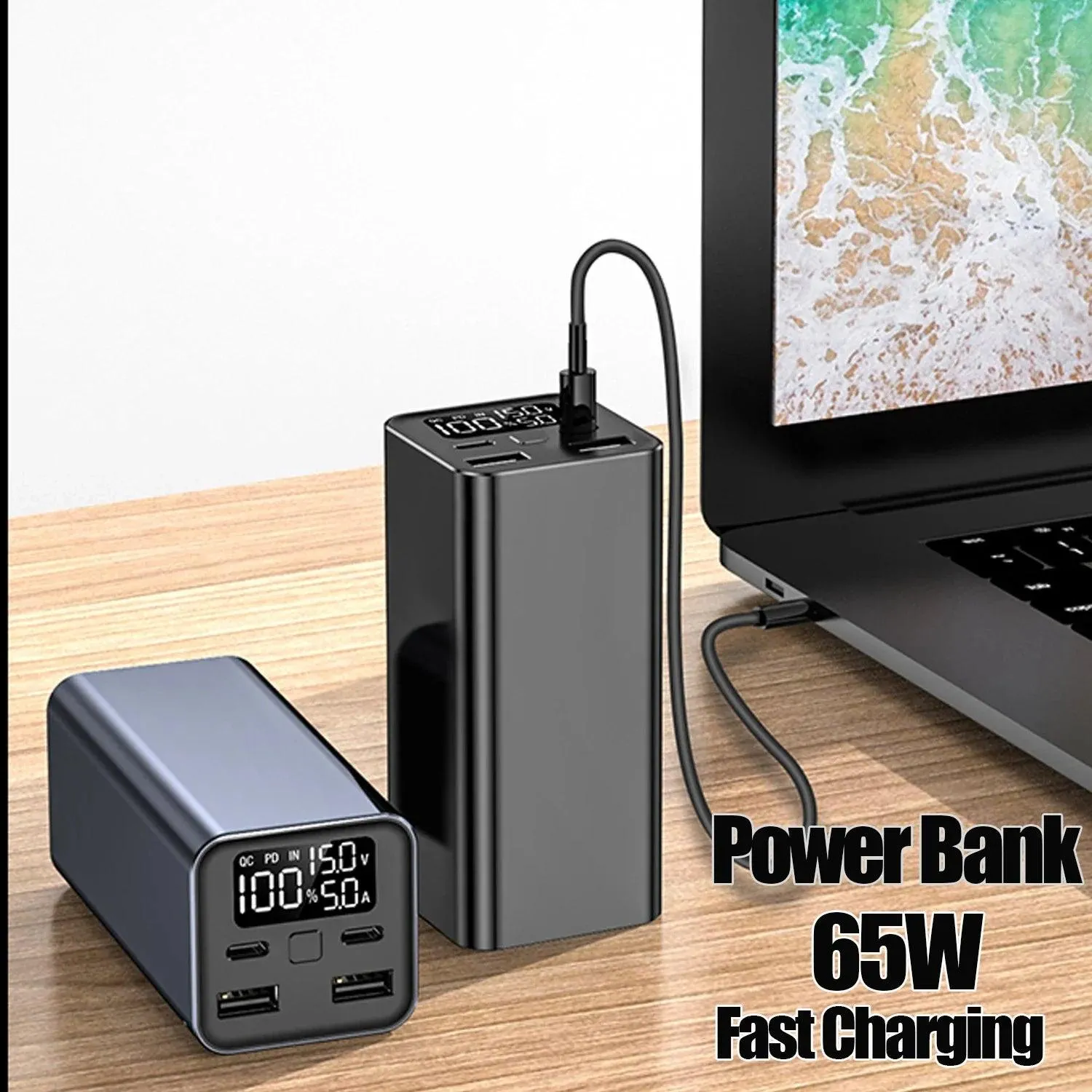 High-Capacity 20000mAh 100W Portable Charger with Type-C PD Fast Charging for All Your Devices