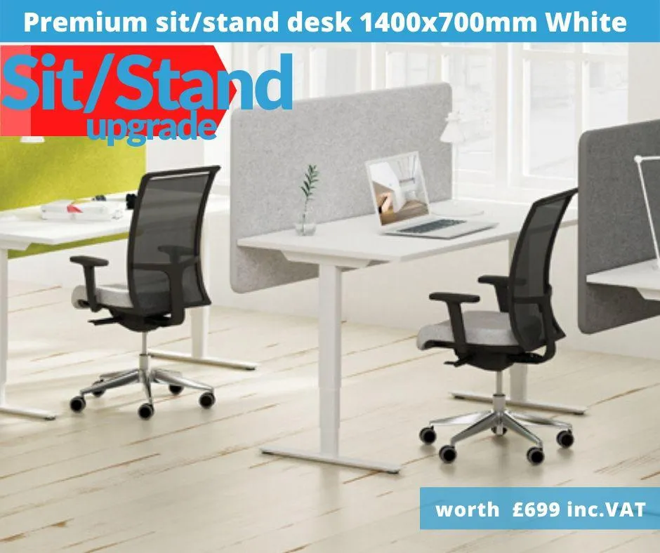 Home Working Workstation Bundle with Desk Monitor Arm Office Chair Pedestal & Cable Management