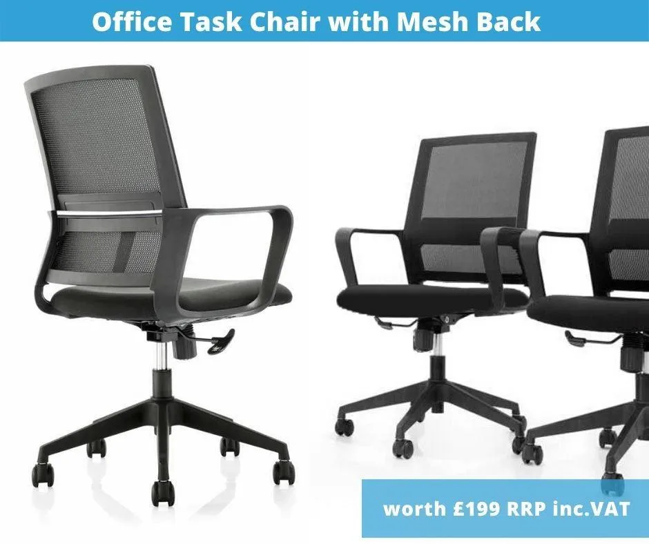 Home Working Workstation Bundle with Desk Monitor Arm Office Chair Pedestal & Cable Management