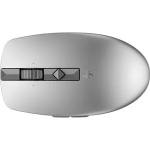 HP 710 Rechargeable Silent Mouse - Wireless - Bluetooth - 2.40 GHz - Rechargeable - Silver - USB Type A - 3000 dpi - Tilt Wheel - 7 Button(s) - 6 Programmable Button(s) - Symmetrical