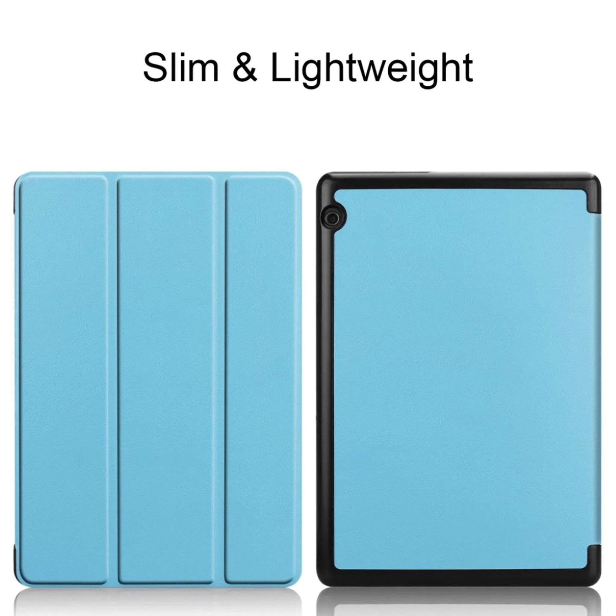 Huawei MediaPad T5 tri-fold leather flip case - Baby Blue