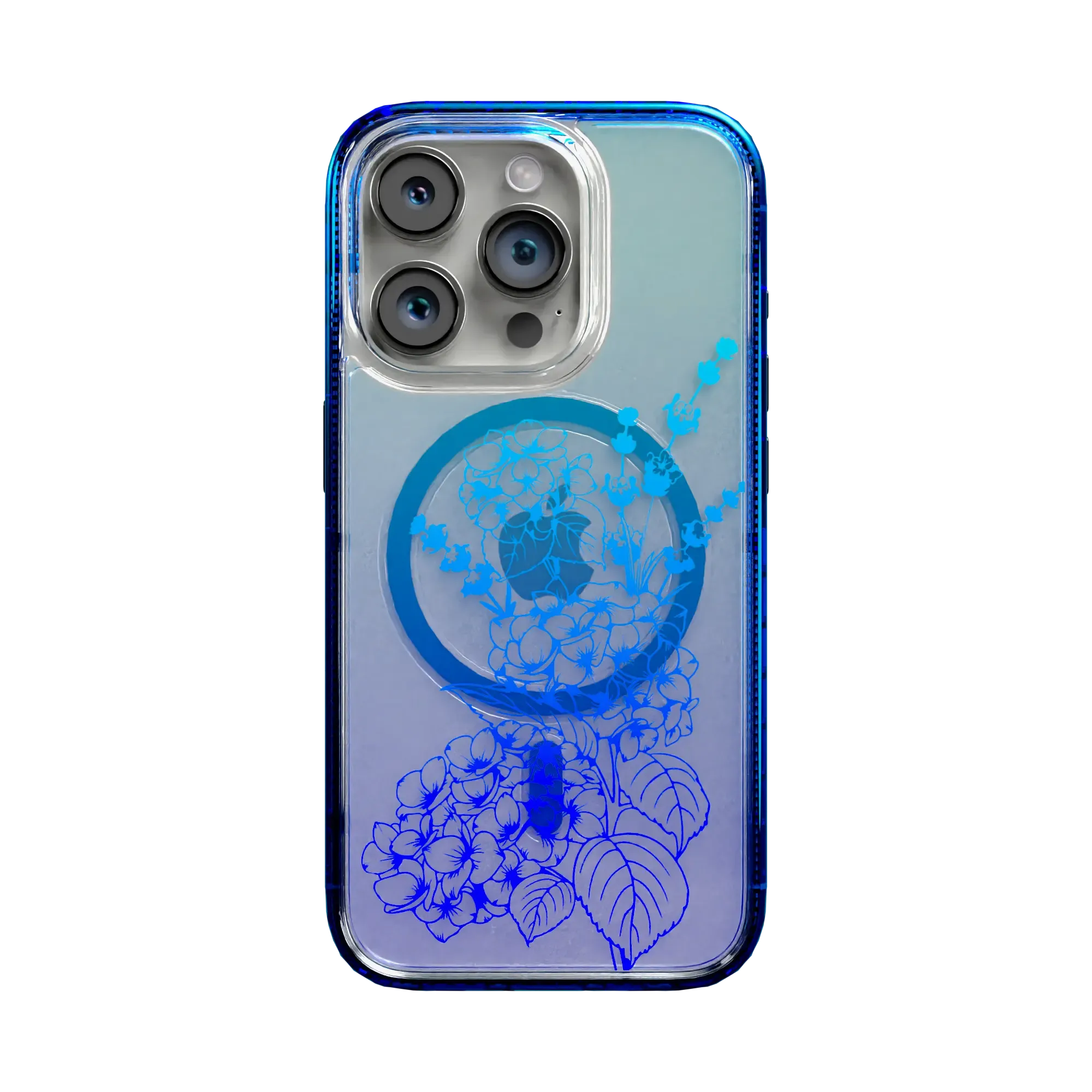 Indigo Infusion | Protective MagSafe Case | Ombre Bouquet Collection for Apple iPhone 15 Series