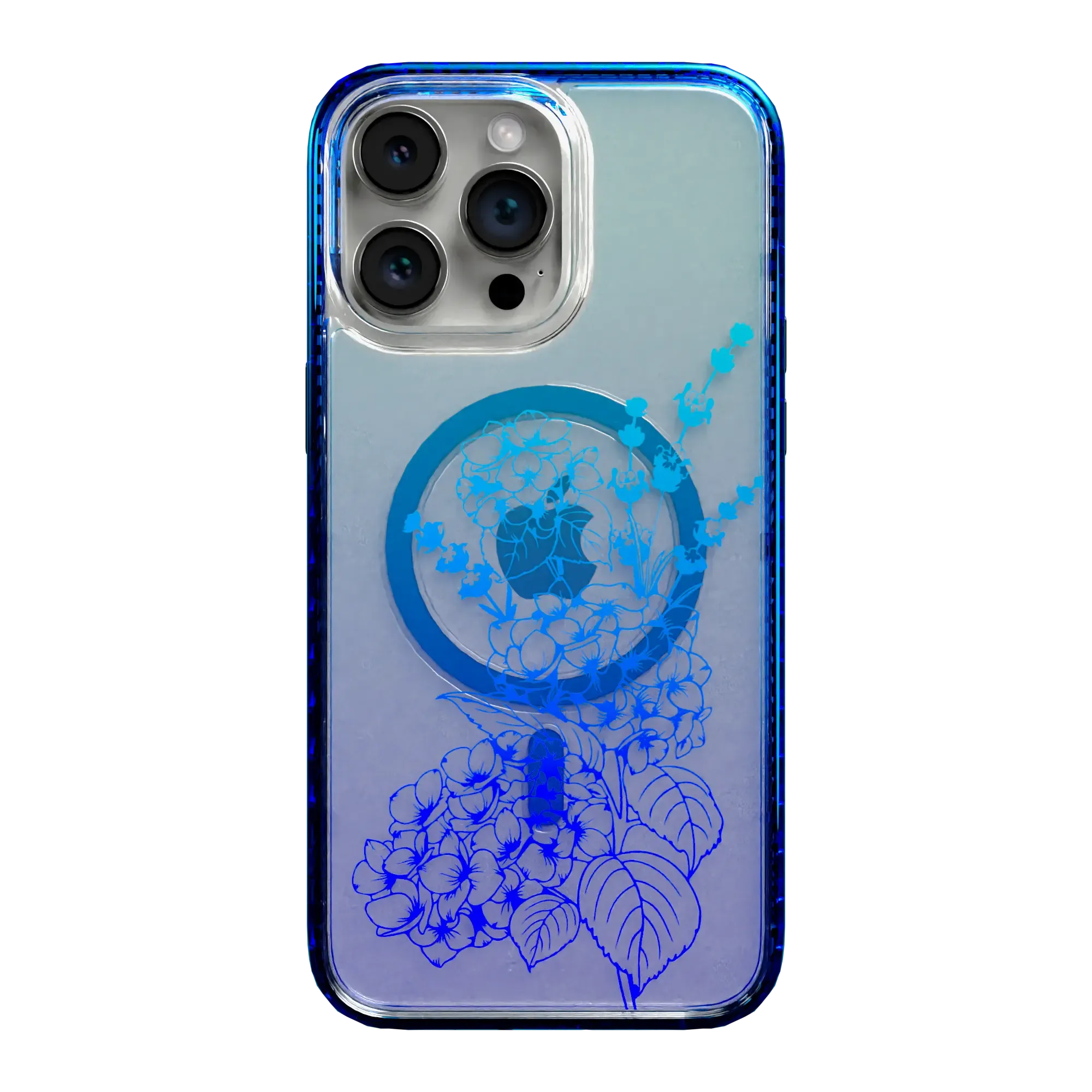 Indigo Infusion | Protective MagSafe Case | Ombre Bouquet Collection for Apple iPhone 15 Series