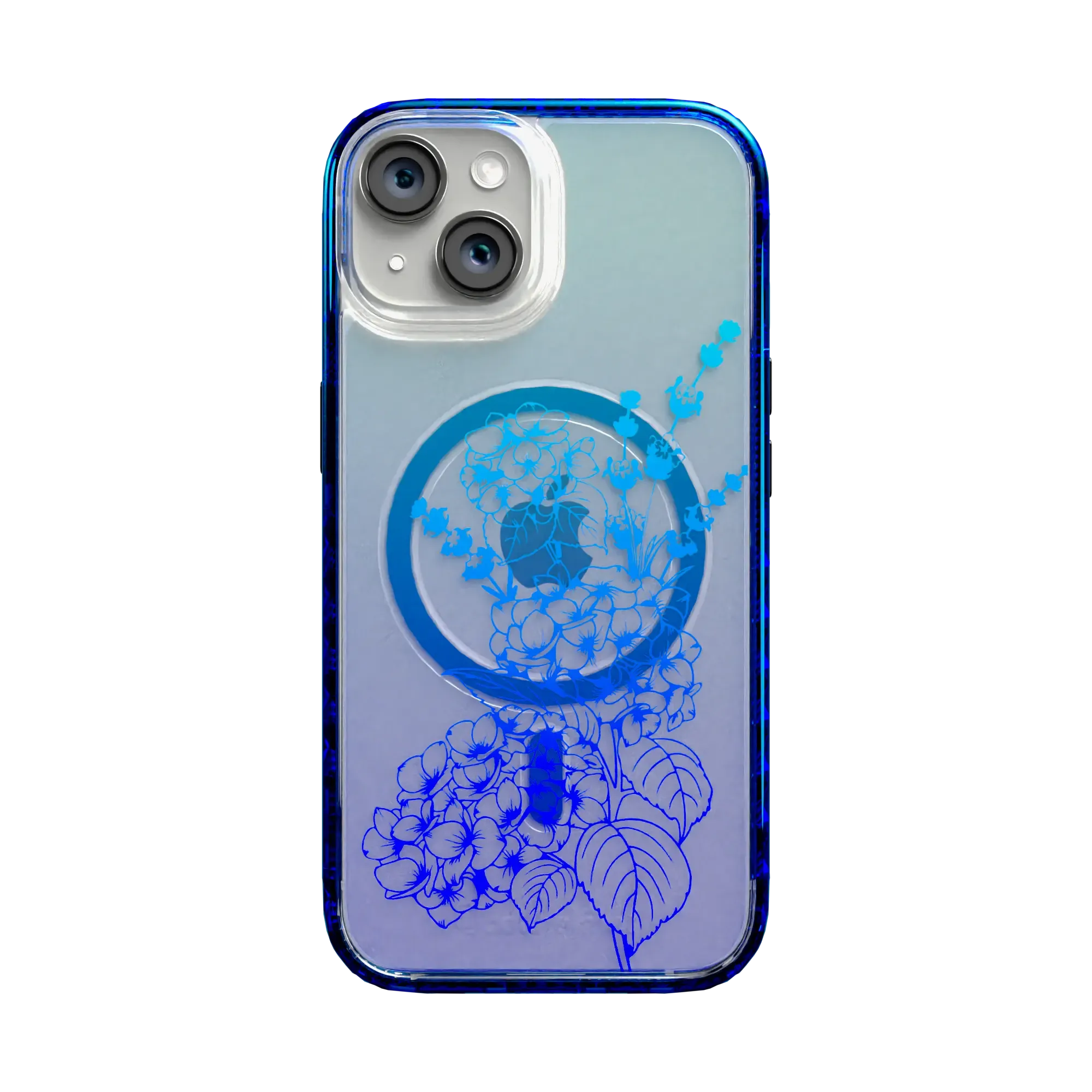 Indigo Infusion | Protective MagSafe Case | Ombre Bouquet Collection for Apple iPhone 15 Series