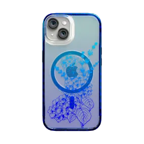 Indigo Infusion | Protective MagSafe Case | Ombre Bouquet Collection for Apple iPhone 15 Series