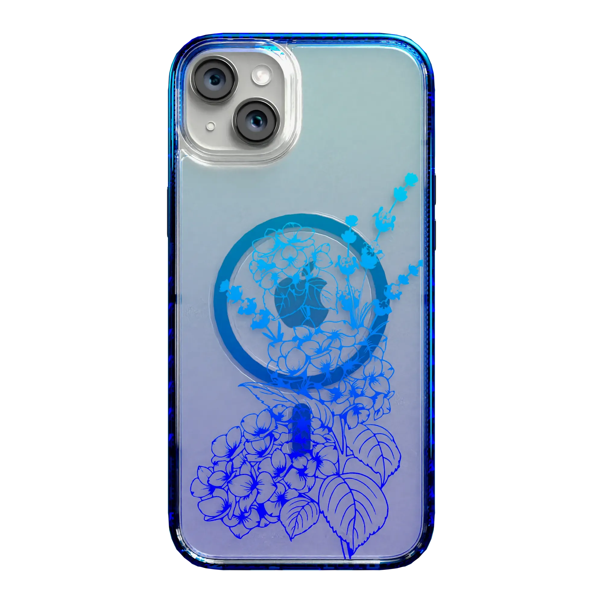 Indigo Infusion | Protective MagSafe Case | Ombre Bouquet Collection for Apple iPhone 15 Series