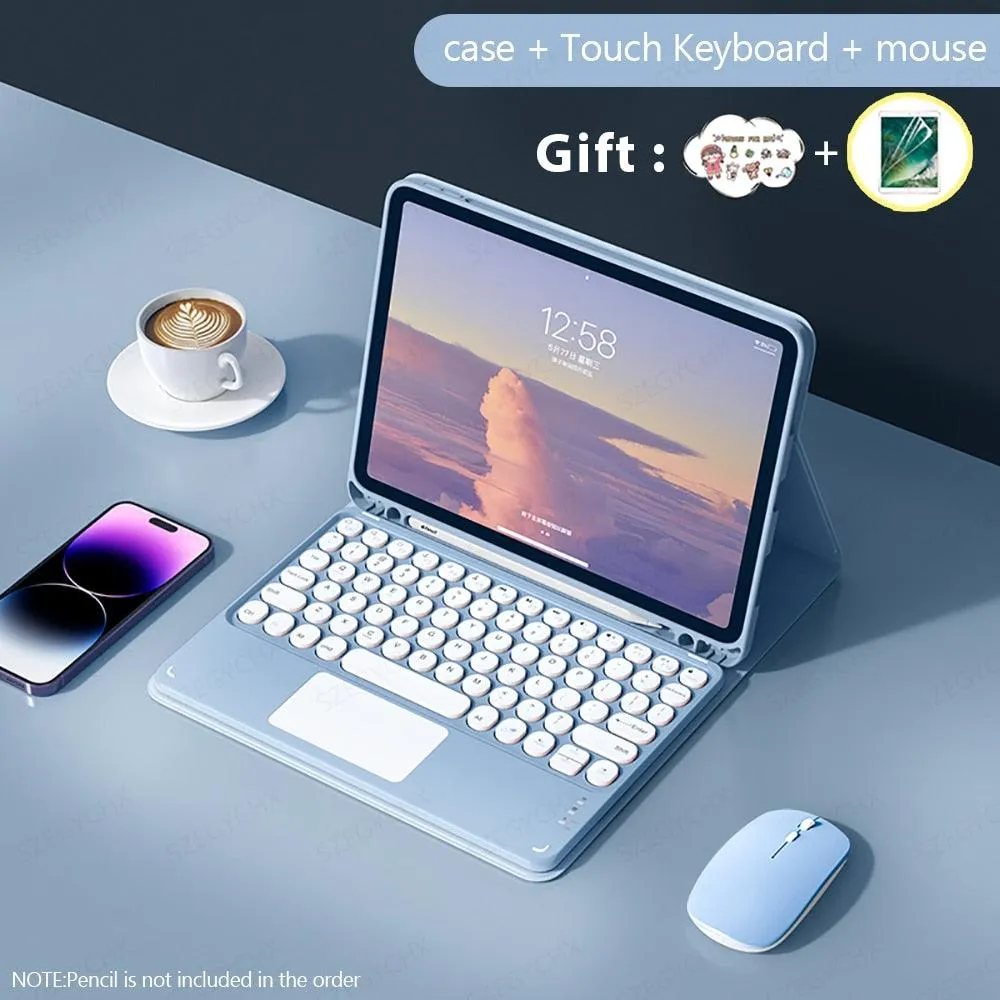 iPad Accessory Bundle with Bluetooth Keyboard, Wireless Mouse and iPad case