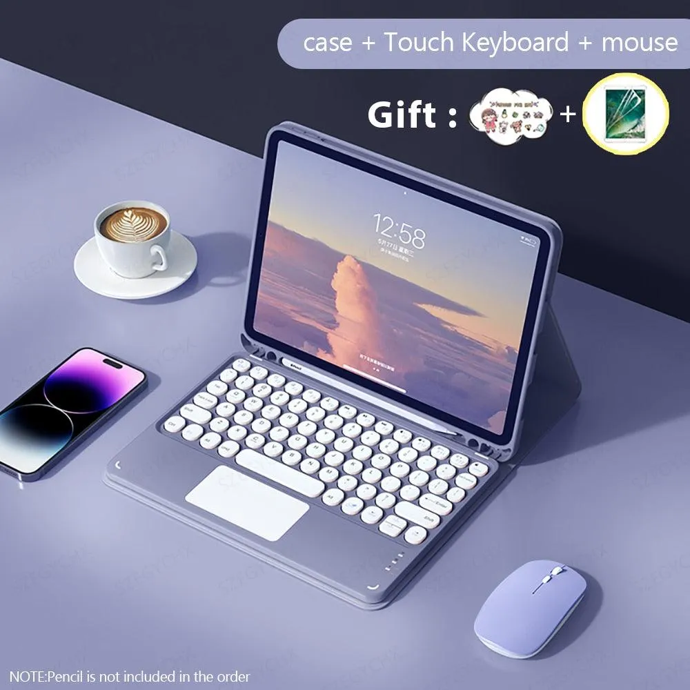 iPad Accessory Bundle with Bluetooth Keyboard, Wireless Mouse and iPad case