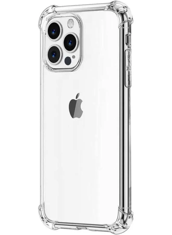 iPhone 14 Pro Max Case Clear Soft Flexible TPU Anti-Shock Slim Transparent Back Cover with Reinforced Bumper Corners