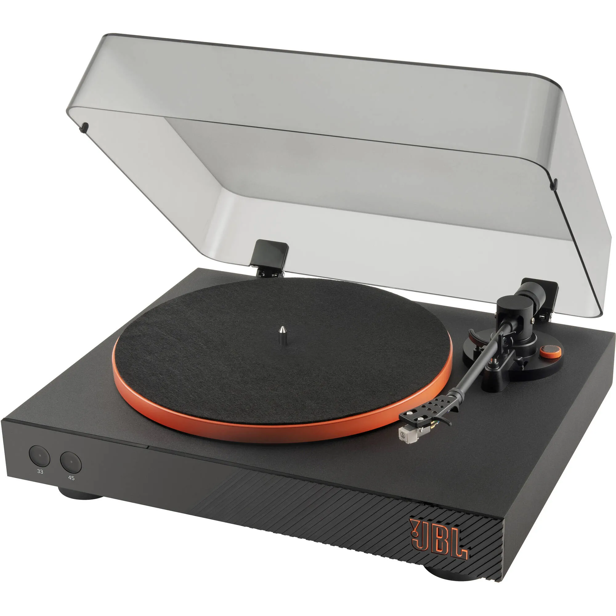 JBL SPINNER BT Manual Two-Speed Turntable with Bluetooth (Black and Orange)