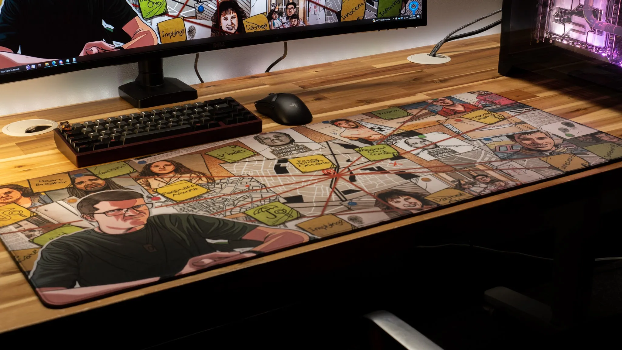 Just Interrogations "2023 Interrogations Case File" Limited Edition Content Creator Collaboration Gaming XL Deskmat