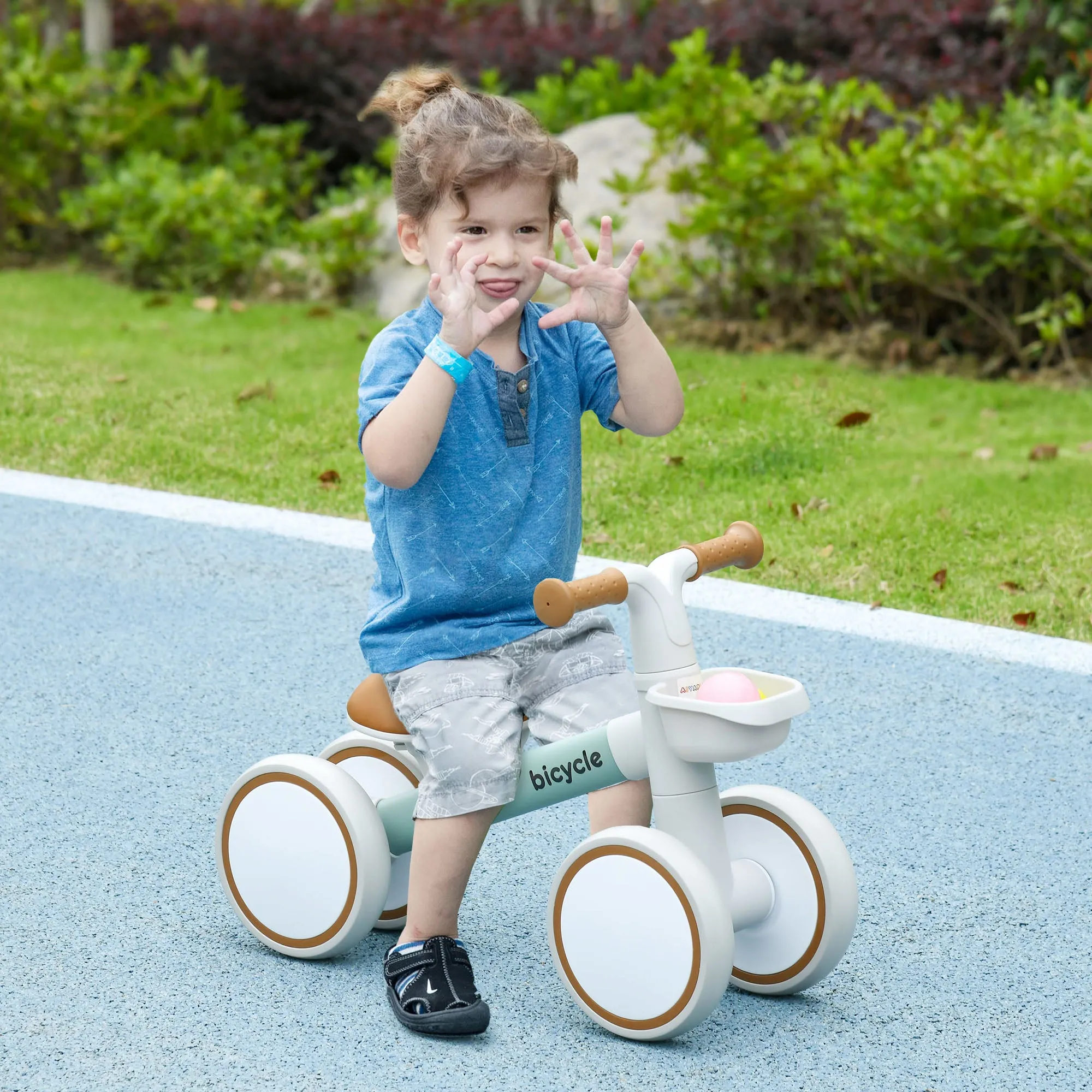 Kids Balance Bike for 1-3 Years Old with Adjustable Seat, Green