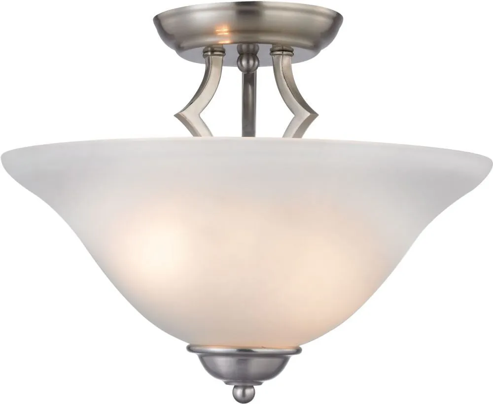 Kingston 2 Light Semi-Flush In Brushed Nickel