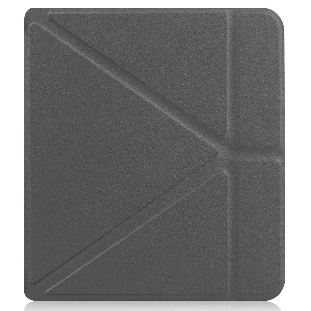 Kobo Libra 2 cool origami stand PU leather flip case - Grey