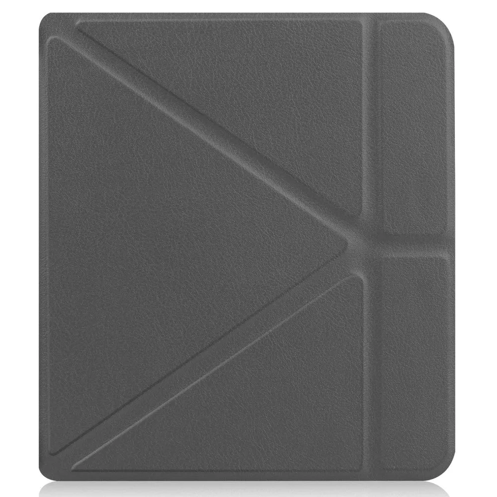 Kobo Libra 2 cool origami stand PU leather flip case - Grey