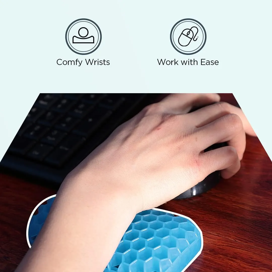 Kuber Industries Mouse Wrist Pad | Mouse Wrist Pad | Non-Slip Bottom Wrist Pad | Relieve Wrist Pain and Fatigue | Ideal for Typing and Gaming | T-D001 | Pack of 2 | Blue