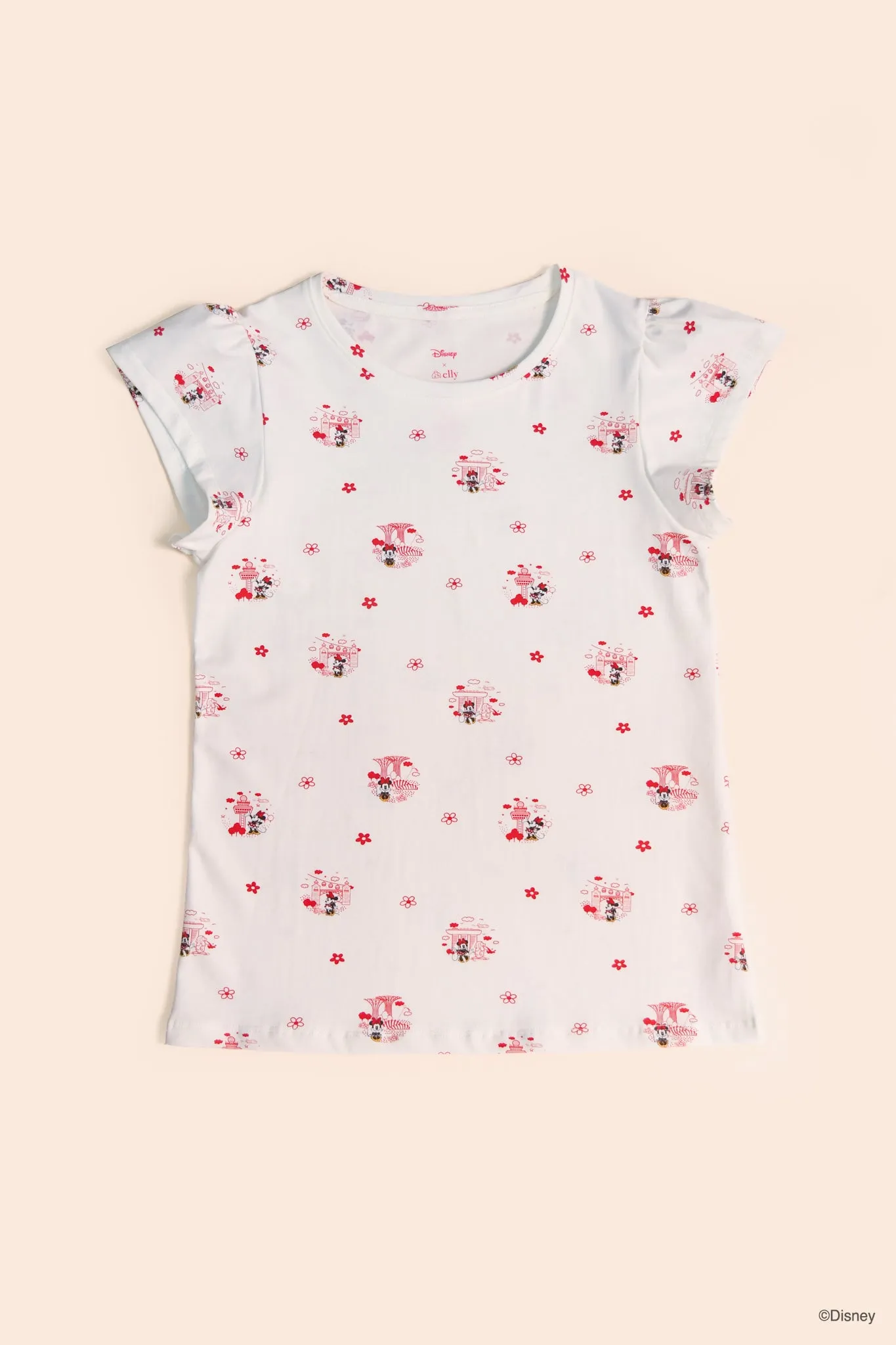 Ladies Flutter Tee - Minnie's Little Red Dot