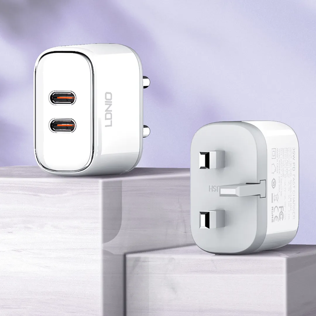 LDNIO 35W Dual USB-C Fast Charger UK