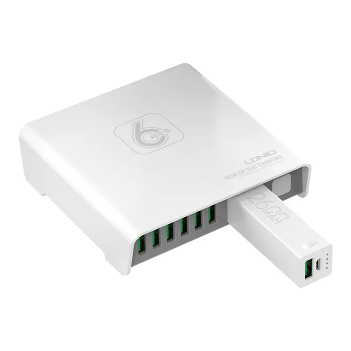 LDNIO Desktop Charger with Emergency 2600mAh Powerbank