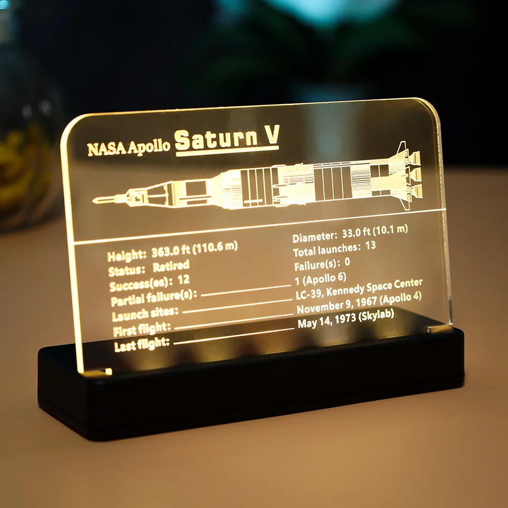 LED Light Acrylic Nameplate for NASA Apollo Saturn V #21309