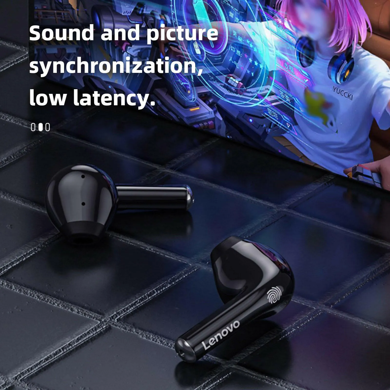 Lenovo LP12 BT 5.1 Earbuds Wireless Headphones BT Earphone with Mic Waterproof Noise Isolation Earbuds Quick Charge Fast Pairing In-ear Sports Headset Charging Box Touch Control