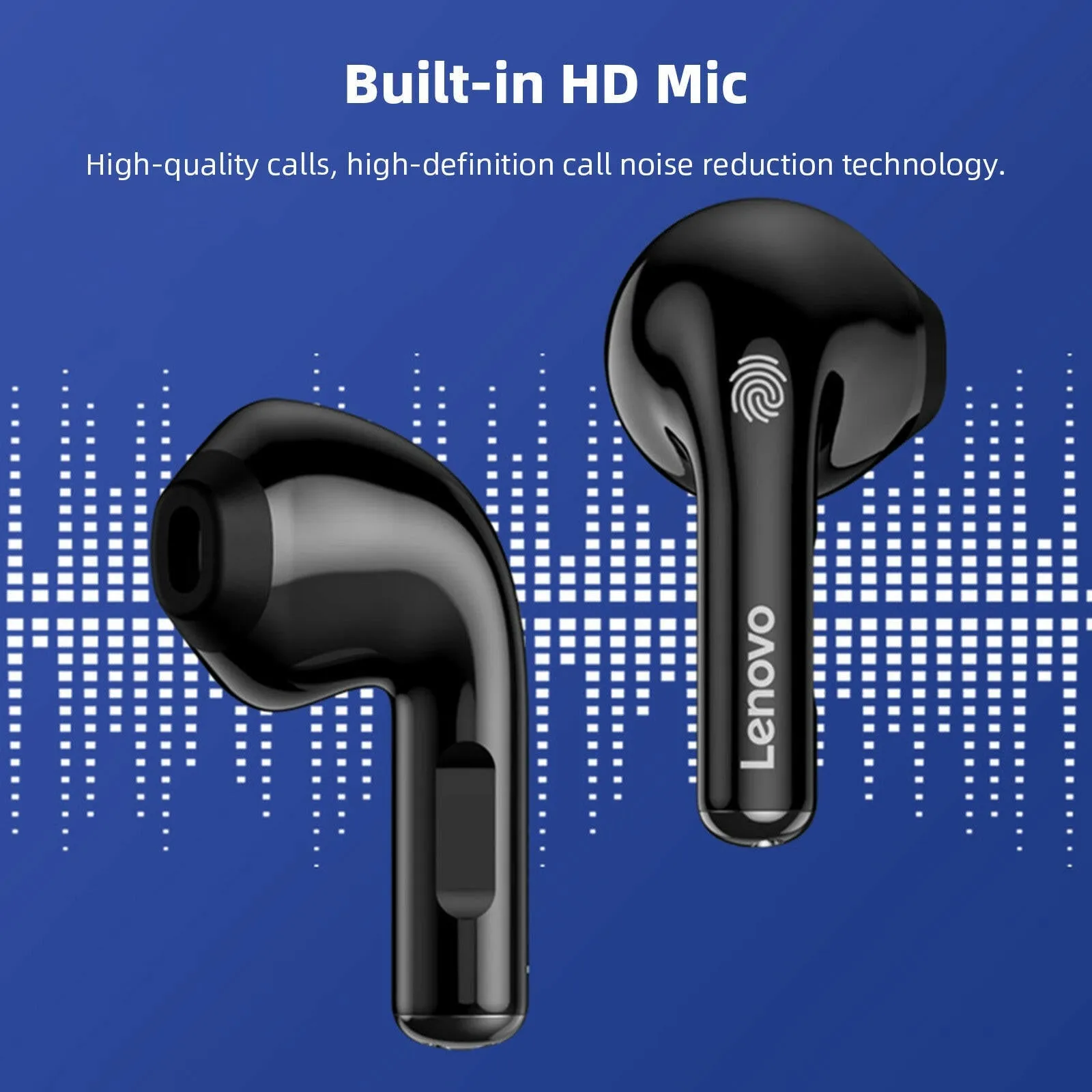 Lenovo LP12 BT 5.1 Earbuds Wireless Headphones BT Earphone with Mic Waterproof Noise Isolation Earbuds Quick Charge Fast Pairing In-ear Sports Headset Charging Box Touch Control