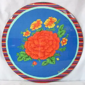 Lisa Corti Hard Table/ Place Mat - Big Dahlia Cobalt - 39cm Round