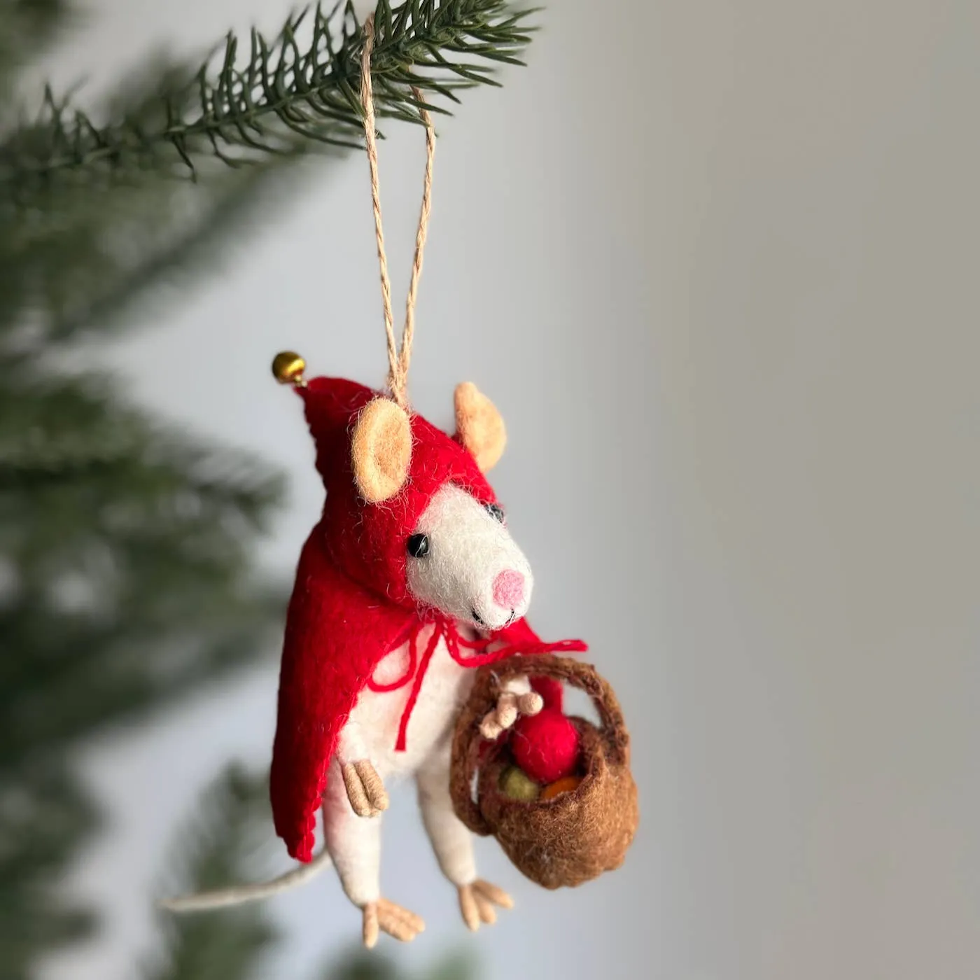 Little Red Mouse-ette Felt Ornament