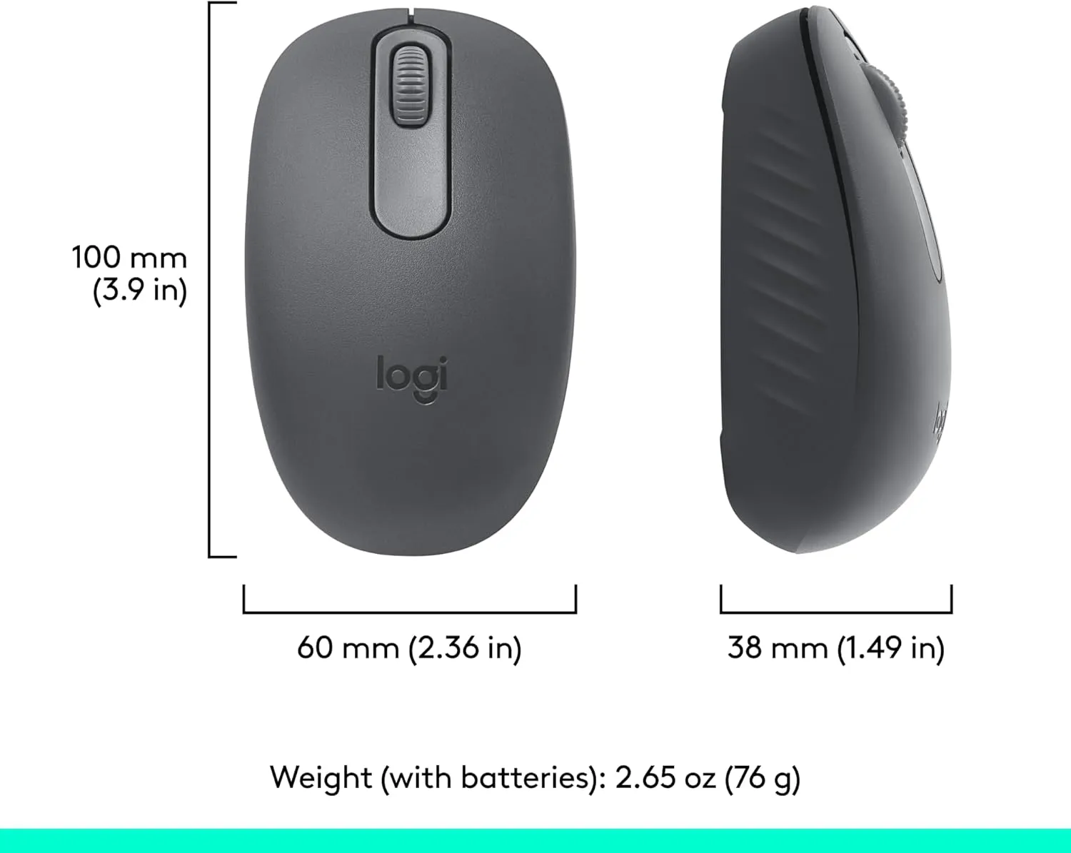 Logitech M196 Bluetooth Mouse with Compact, Contoured Shape Design | 12-Months Battery Life | Office Mouse