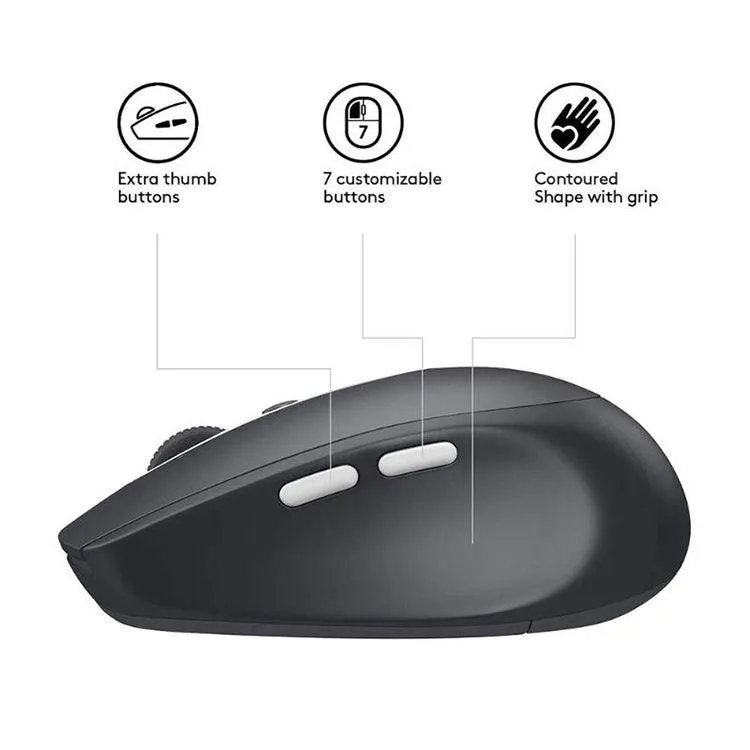 Logitech M590 Silent Dual-Mode Bluetooth Mouse with Multi-Device Control