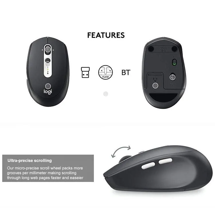 Logitech M590 Silent Dual-Mode Bluetooth Mouse with Multi-Device Control