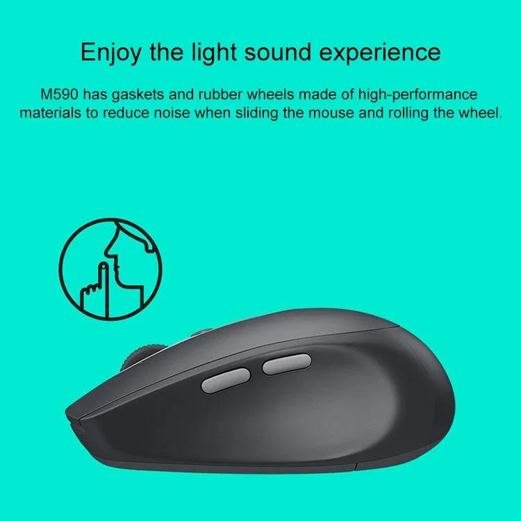 Logitech M590 Silent Dual-Mode Bluetooth Mouse with Multi-Device Control